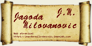 Jagoda Milovanović vizit kartica
